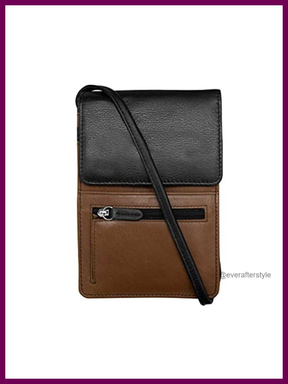 Genuine Leather Crossbody Organizer RFID Blocking Adjustable Strap